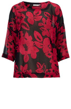 Bulma Red Floral Chiffon Top