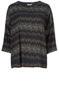 Bussi Navy & Khaki Top