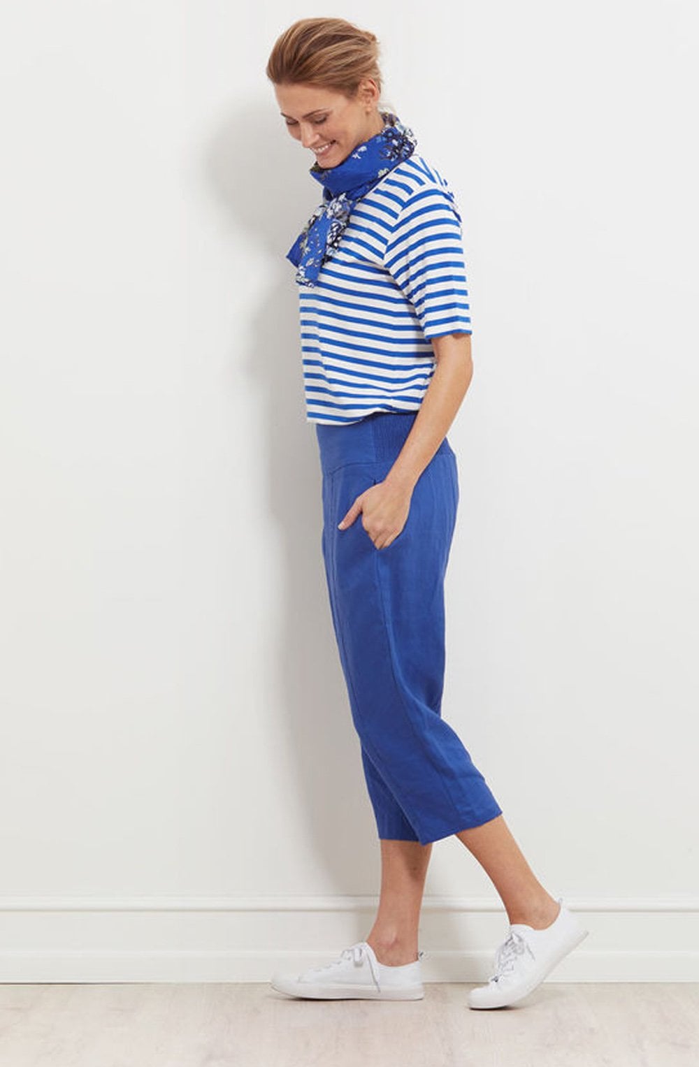 Butta Greek Blue Striped Top