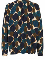 Chipmunk Leaf Print Dolma Cuffed Blouse