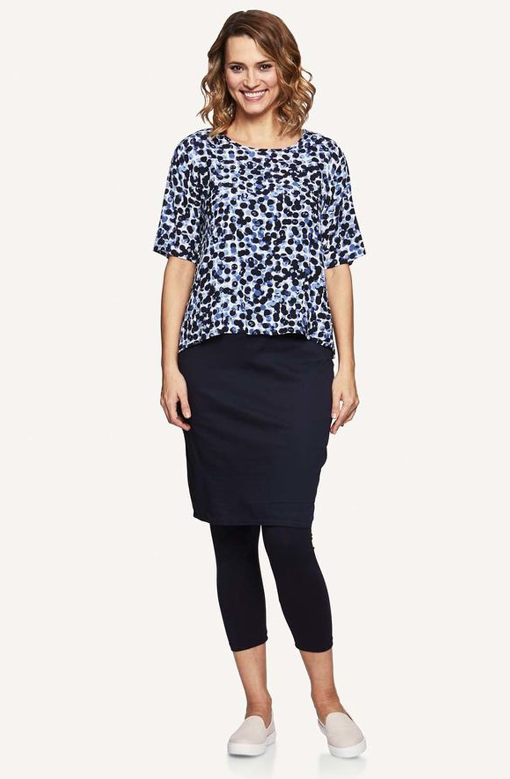 Dadana Abstarct Spot Print Top