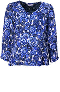 Dafna Greek Blue Floral Top