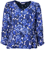 Dafna Greek Blue Floral Top