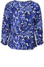 Dafna Greek Blue Floral Top