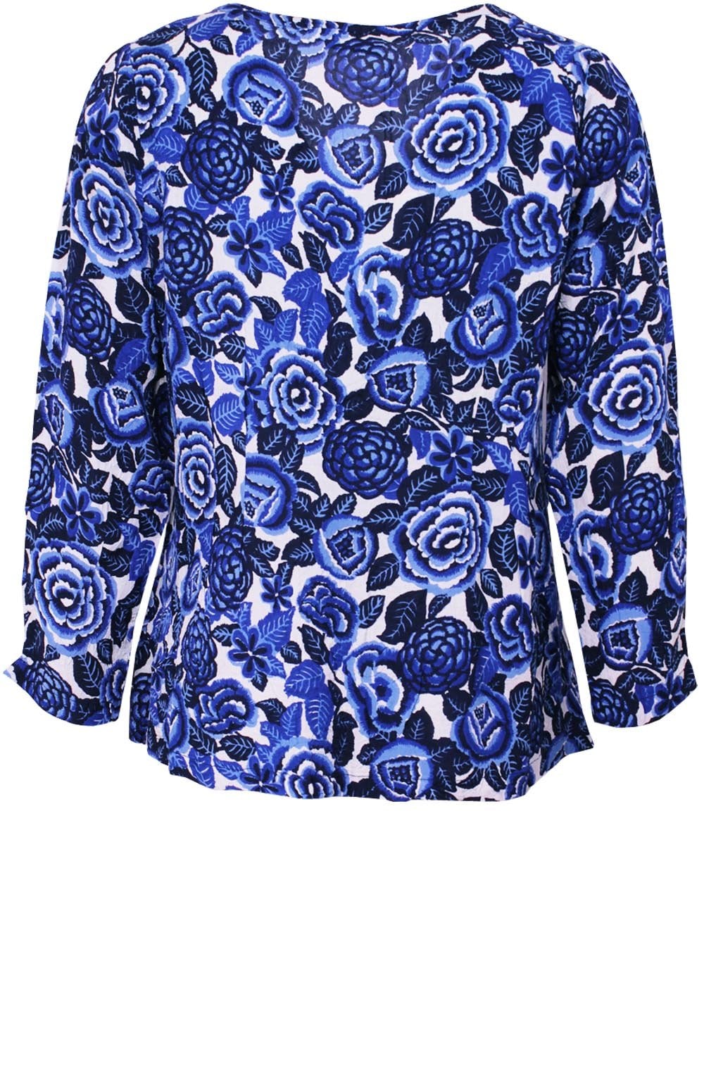 Dafna Greek Blue Floral Top