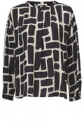 Dana Black & Cream Bold Print Top
