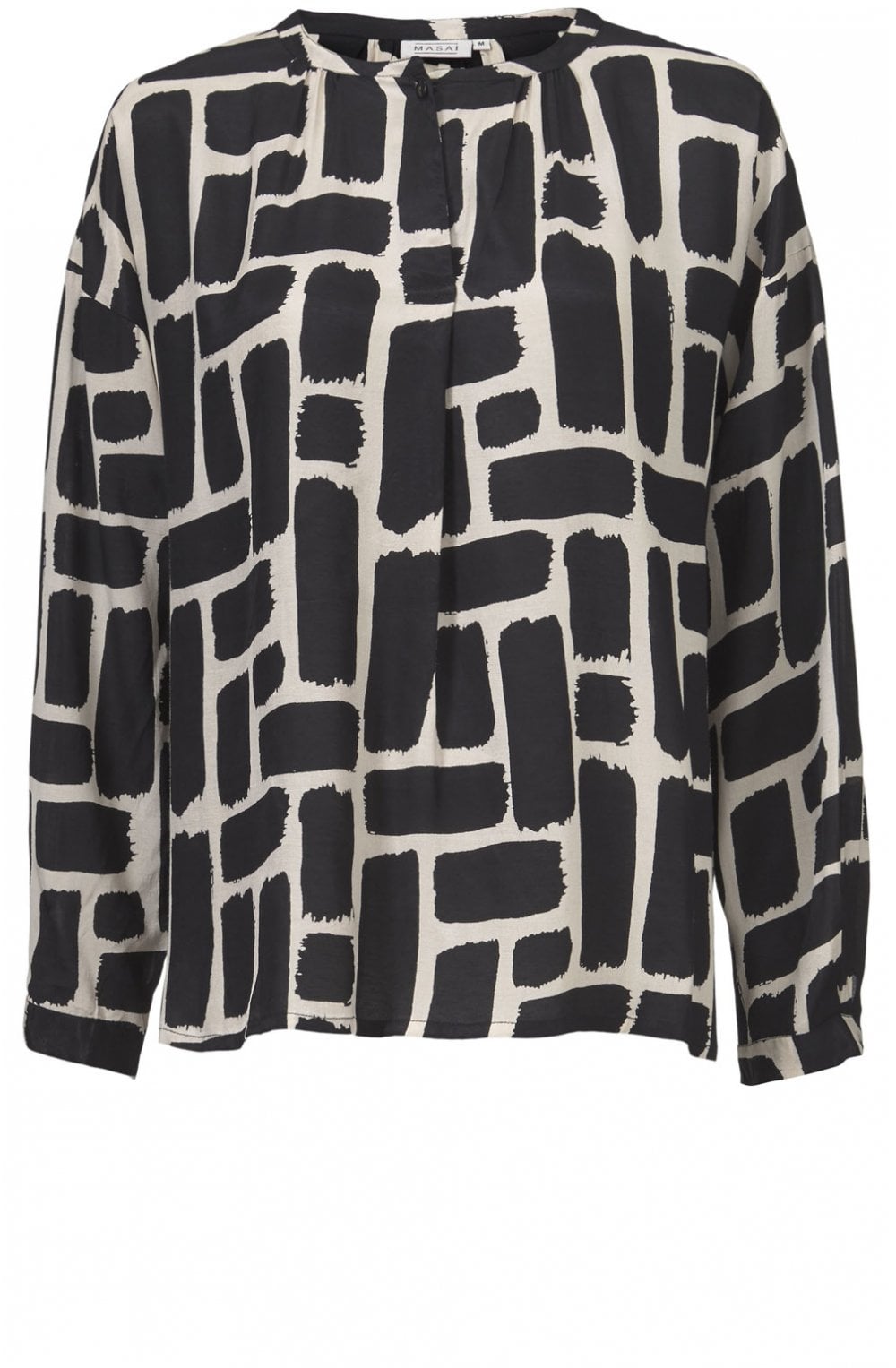 Dana Black & Cream Bold Print Top