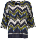 Dana Lime Zig Zag Print Top