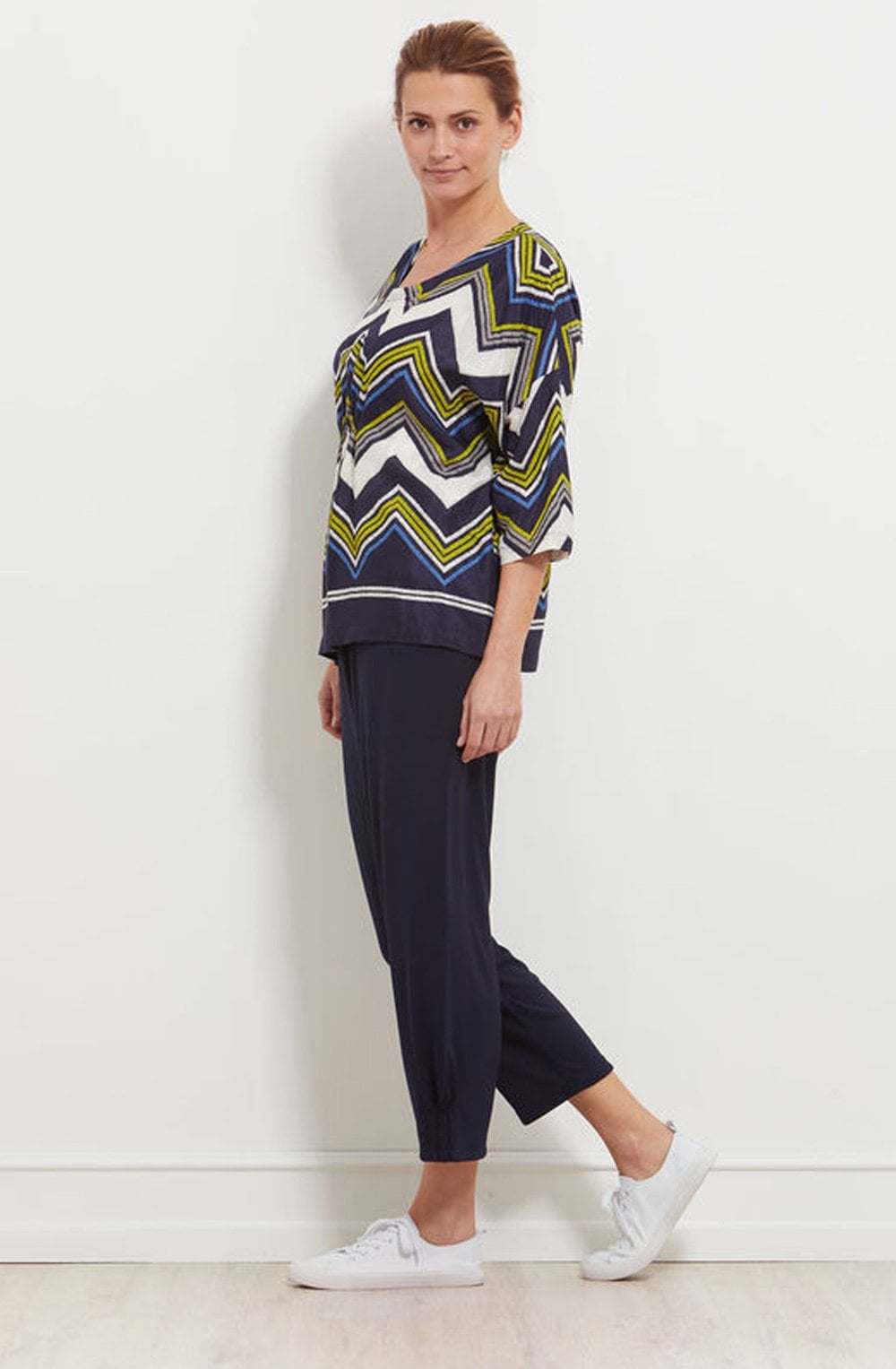 Dana Lime Zig Zag Print Top