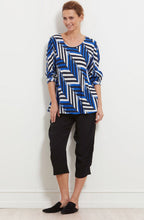 Daniela Greek Blue Stripe Design Top