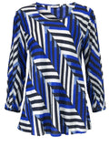 Daniela Greek Blue Stripe Design Top