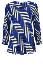 Daniela Greek Blue Stripe Design Top