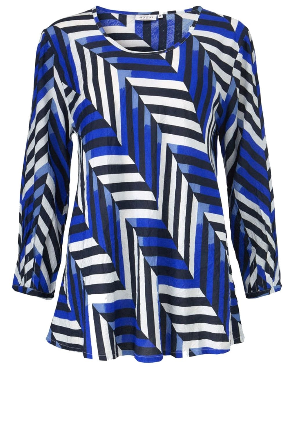 Daniela Greek Blue Stripe Design Top