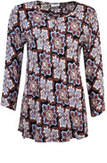 Danita Chestnut Medallion Patterned Top