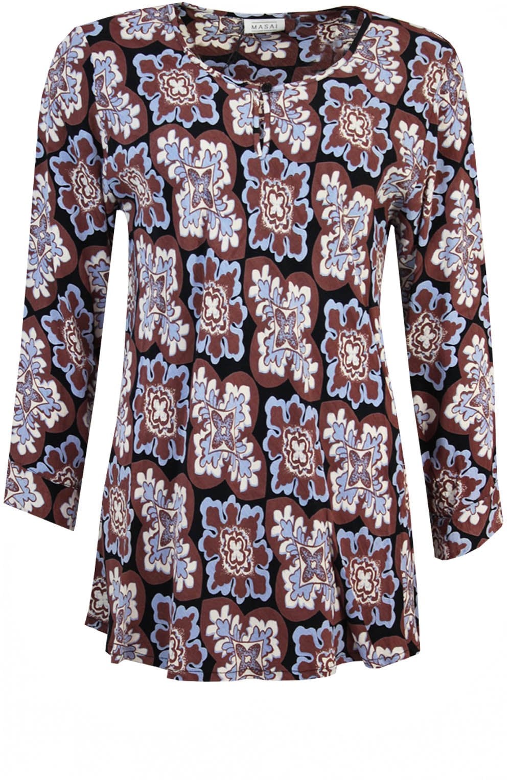 Danita Chestnut Medallion Patterned Top