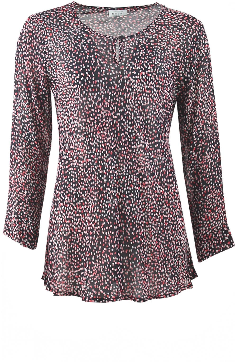 Danita Faded Rose Sheer Polkadot Top
