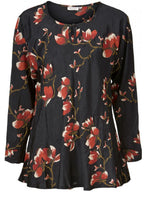 Danita red ochre patterned top