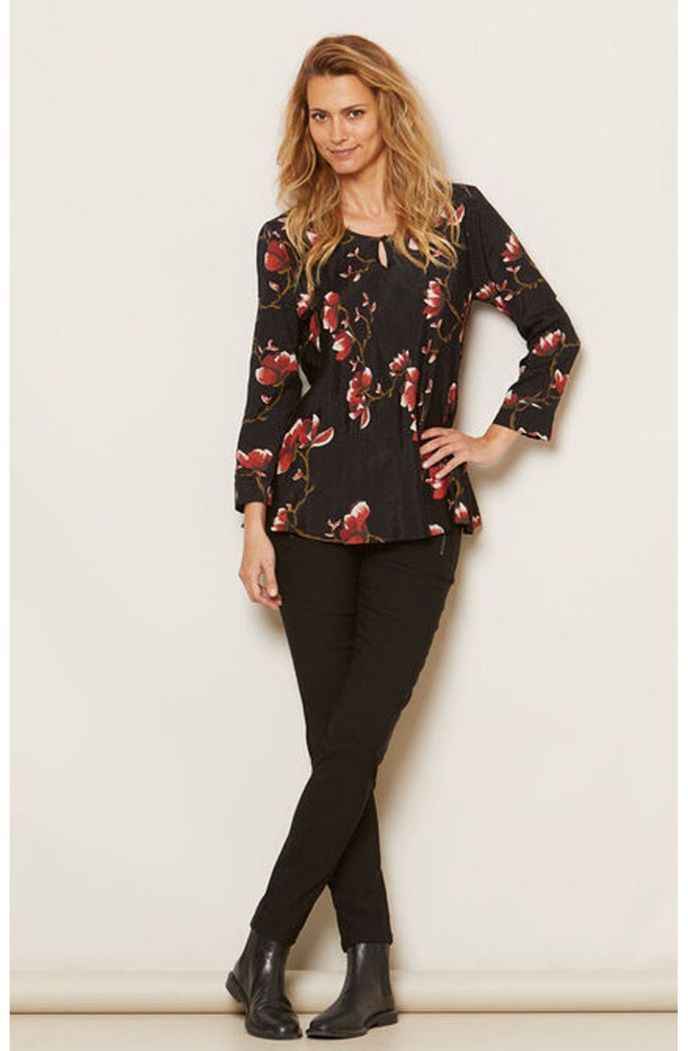Danita red ochre patterned top