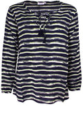 Danuta Lime & Navy Striped Top