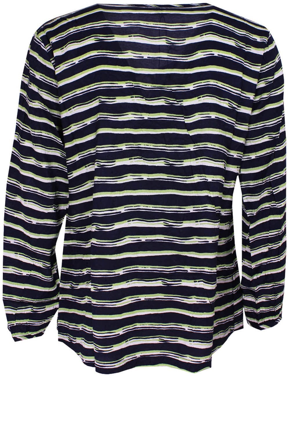 Danuta Lime & Navy Striped Top
