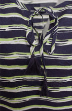 Danuta Lime & Navy Striped Top