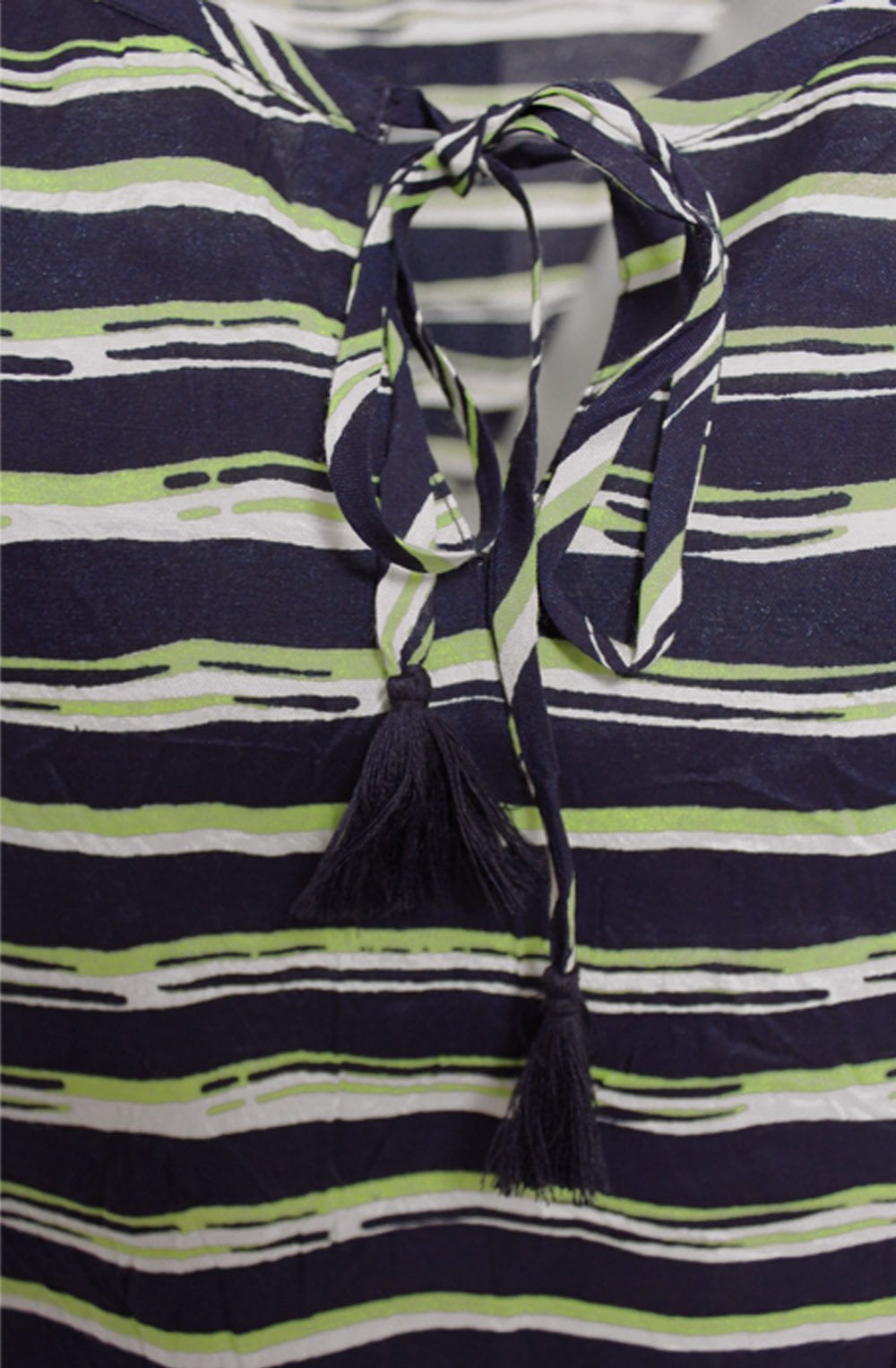 Danuta Lime & Navy Striped Top