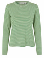 Daritha Green Striped Top