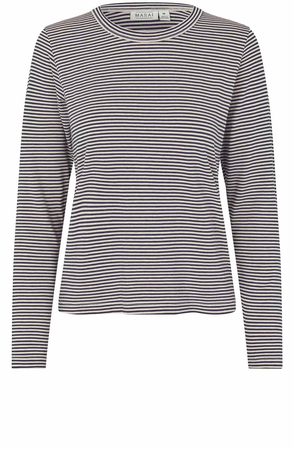 Daritha Navy Striped Top