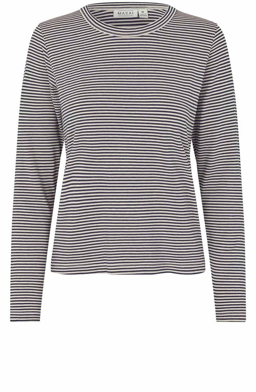 Daritha Navy Striped Top