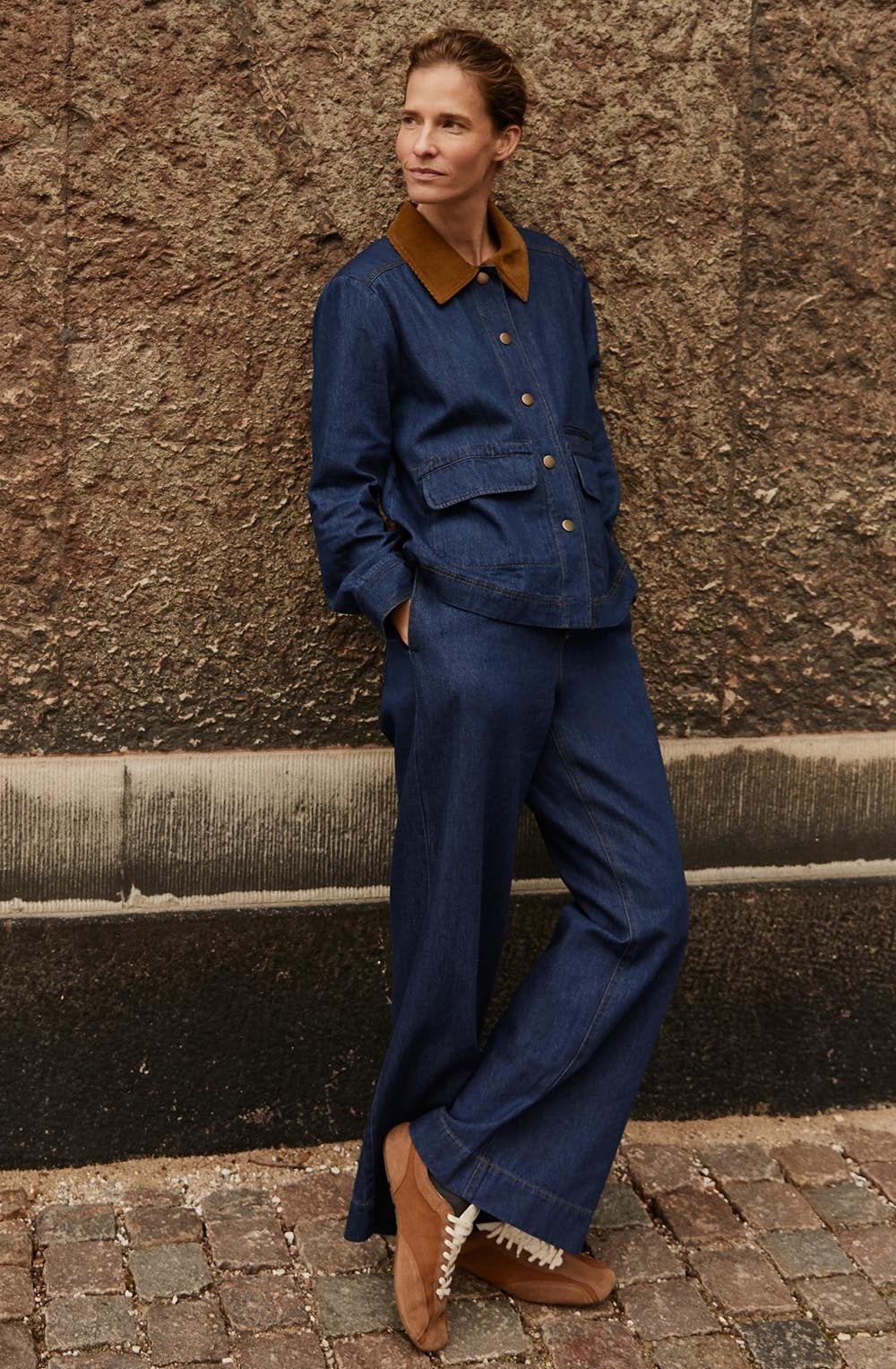 Dark Denim Polyxena Wide Leg Trousers