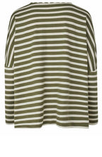Dark Lichen Green Striped Jersey Barr Top