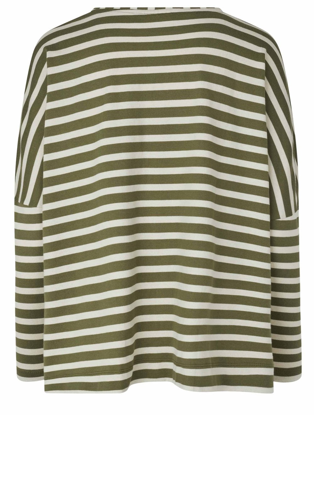 Dark Lichen Green Striped Jersey Barr Top