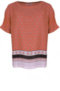 Dasha Blush Leaf Print Top