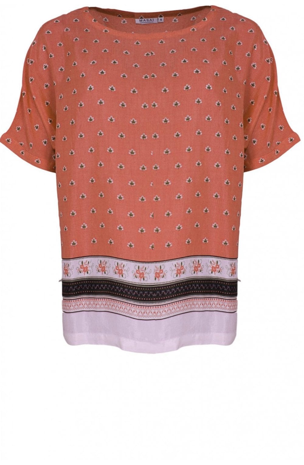 Dasha Blush Leaf Print Top
