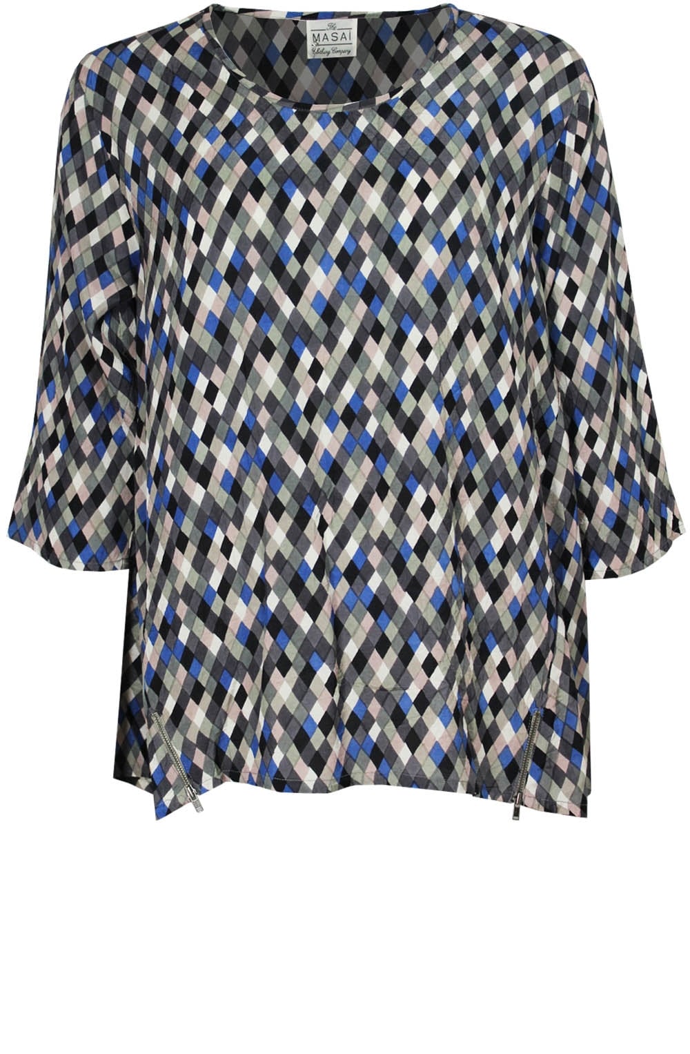 Davenda Diamond Print Top