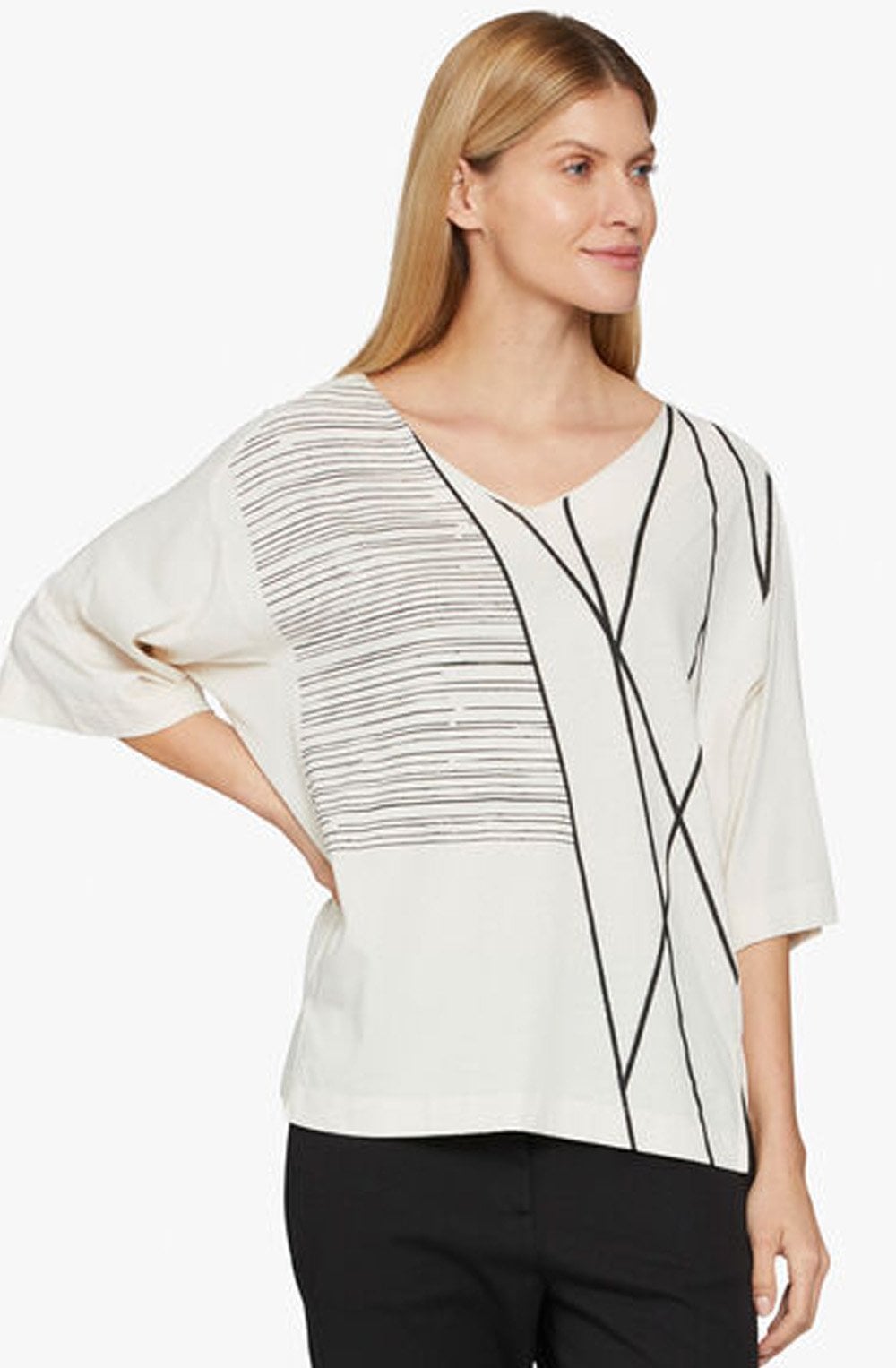 Dejana Stripe Design Top