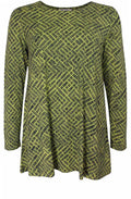 Delfa Lime Patterned Jersey Top