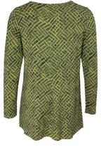 Delfa Lime Patterned Jersey Top