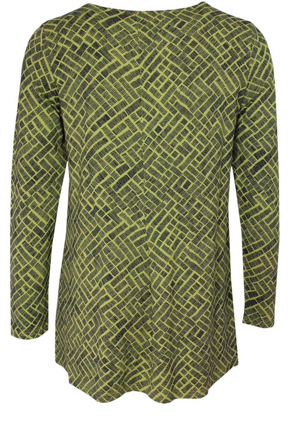 Delfa Lime Patterned Jersey Top