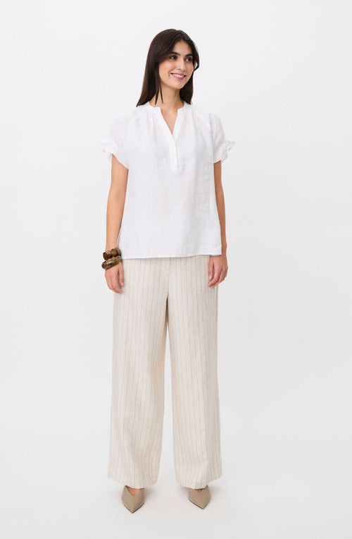 Delithra White Frill Sleeved Top