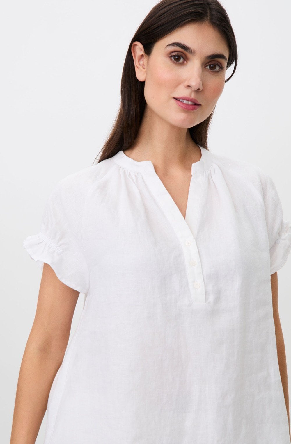 Delithra White Frill Sleeved Top