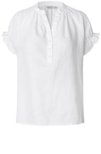 Delithra White Frill Sleeved Top
