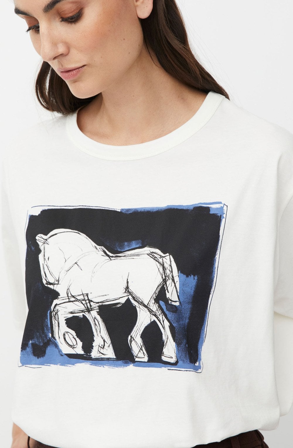 Doreann Jet Stream Horse Print T Shirt