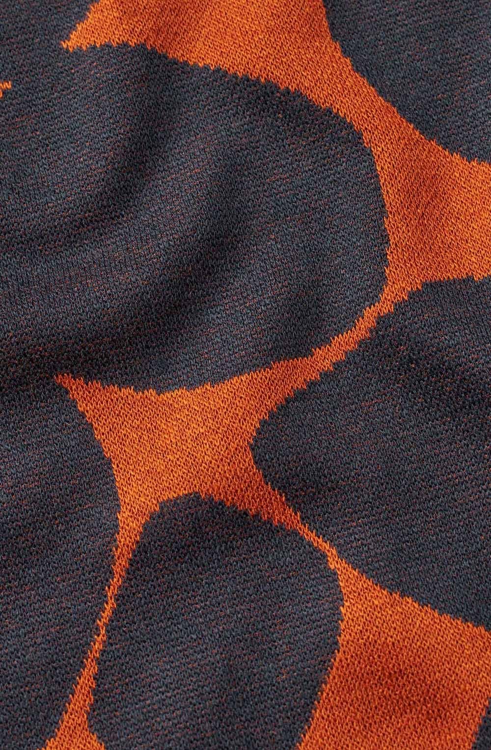 Dovira Autumnal and Navy Pebble Pattern Top