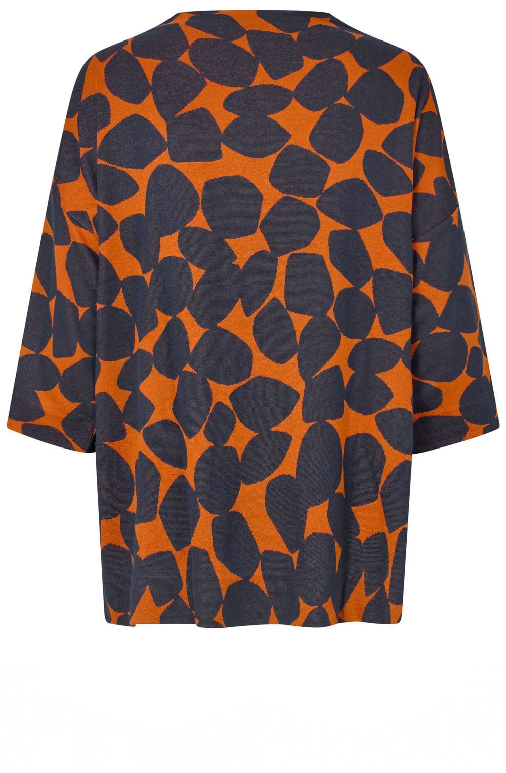 Dovira Autumnal and Navy Pebble Pattern Top