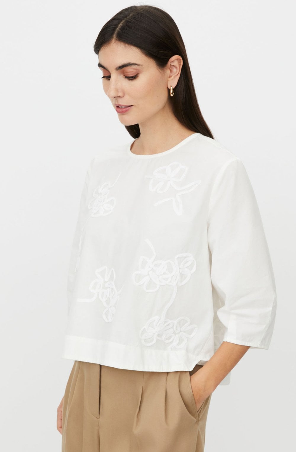 Drenithra Jet Stream Embroidered Box Blouse