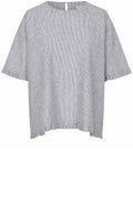 Dreuma Faded Black Stripe Ruffle Top