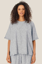 Dreuma Faded Black Stripe Ruffle Top