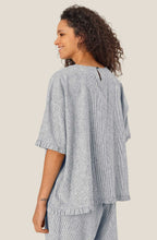 Dreuma Faded Black Stripe Ruffle Top