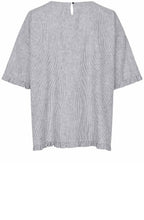 Dreuma Faded Black Stripe Ruffle Top